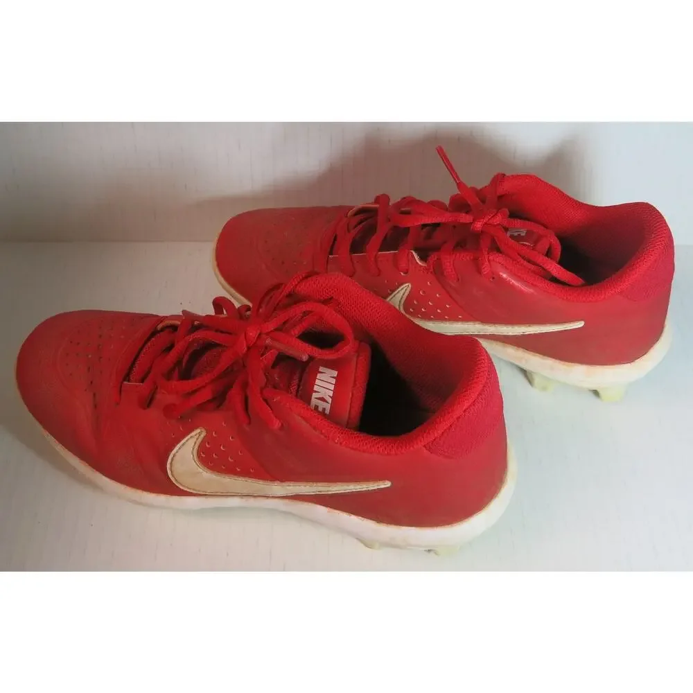 Nike Baseball Softball Cleats Alpha Huarache Size 4 Youth Kids Red Sports Team